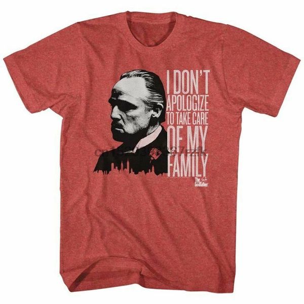 

the godfather mens short sleeve t-shirt red heather no apologies graphic tee(1