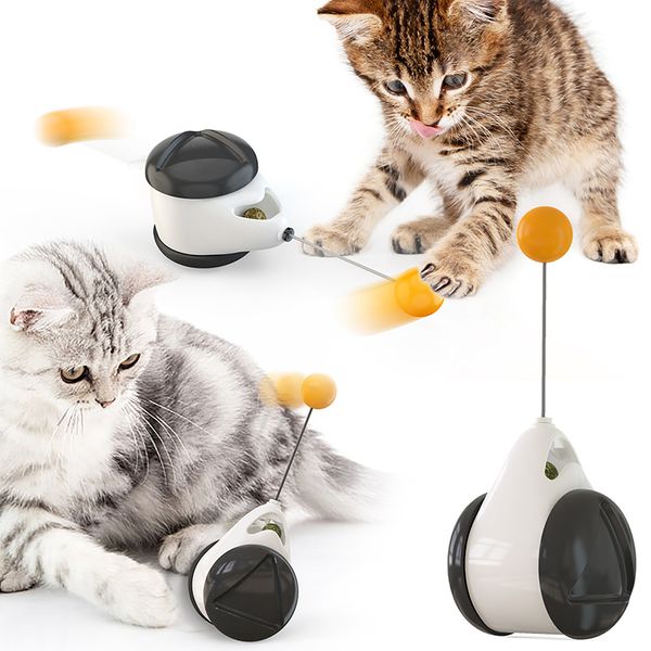 

funny tumbler cat toy 360 degree rotating interactive ball toys for cats pet kitten no need charge catnip cat supplies