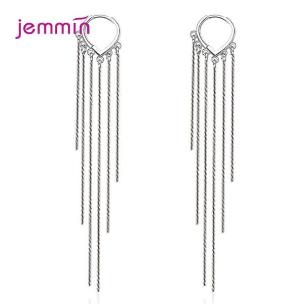 

cubic zircon blue gemstone pendant earring for women 925 sterling silver long chain tassel pendientes gift jewelry