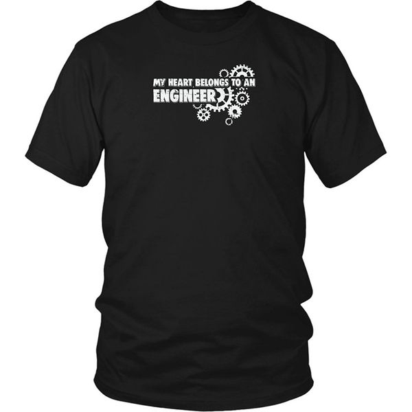 

2019 new summer slim tee shirt my heart belongs to an engineer - funnny men t-shirt for engineer