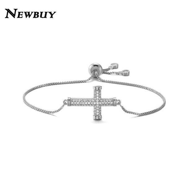 

charm bracelets cmoonry classic design cross christian jewelry for women men gold/silver color copper chain bracelet adjustable, Golden;silver