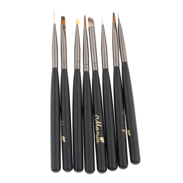 

8pcs nail art polish painting drawing liner tips tools uv gel nail brush case set