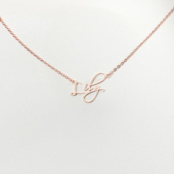 

fashion name necklace stainless steel custom name necklaces chain for women girls anniversary jewelry gifts, Silver