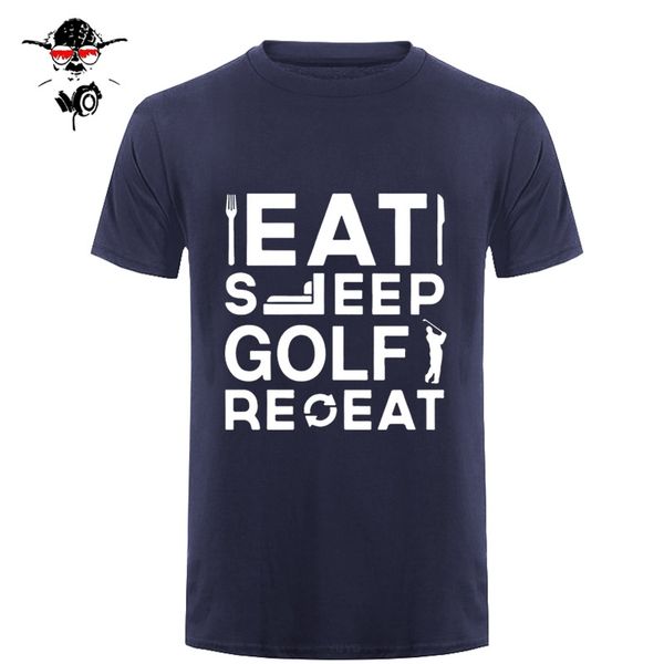 

men's eat sleep golf repeat golf t-shirt t shirt men novelty short sleeve o neck cotton casual tee camisetas hombre