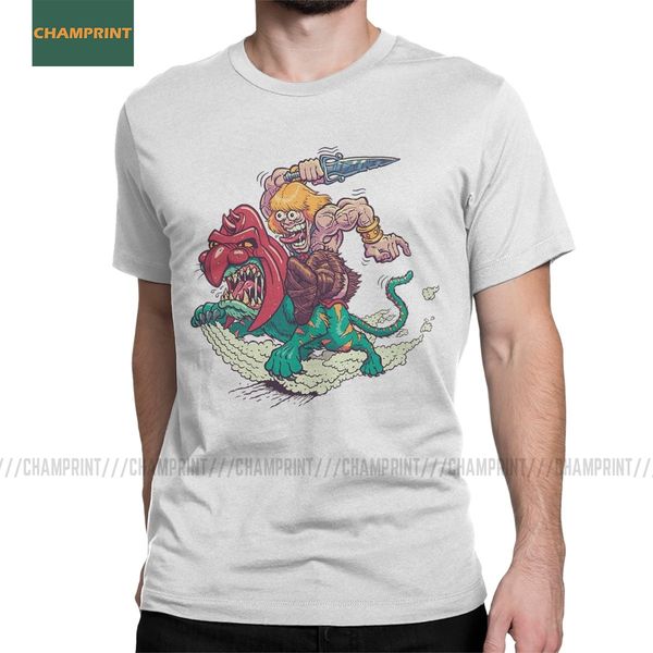 

мужской он fink моту он-man властелина вселенной t shirt skeletor 80s she-ra beast хлопок с коротким рукавом тройники присутствуют футболки