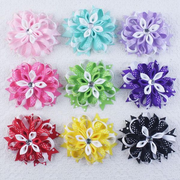 

hair accessories 50pcs dhl loopy bow kanzashi bows shades of pink, Slivery;white