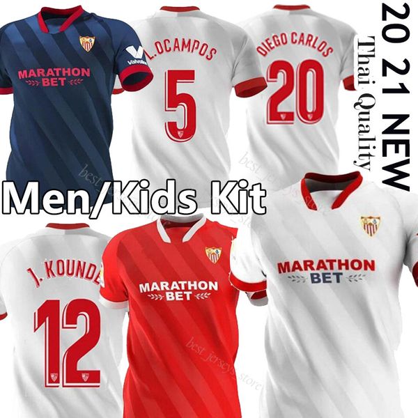 

ever banega seville fc soccer jersey 20 21 sevilla j.navas nolito de jong football uniform munir .ocampos men+kids kit camiseta de fÃºtbol, Black;yellow