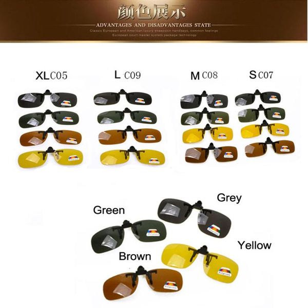 

sunglasses magic jing night vision yellow polarized cip on for men, White;black