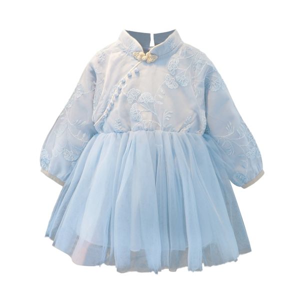 

girl's dresses summer dress children's clothing girls hanfu western style gauze party wedding mesh princess dressÂ·, Red;yellow