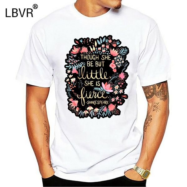 

мужчины t-shirt маленький fierce шекспир повседневный топы тис 100% хлопка с коротким рукавом печати цветка футболках crewneck исполнитель t