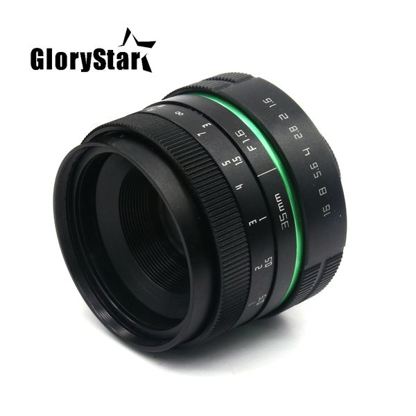 

glorystar 35mm f1.7 green circle large aperture manual focus camera lens aps-c for sony e mount cameras nex7 a6300