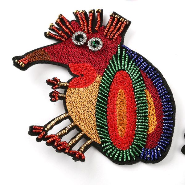 

diy embroidery insect animal beaded rhinestone patches small bird sew on/iron on applique for bag shoes decorations, Blue;gray