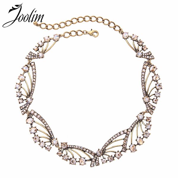 

chokers joolim gold silver color crystal flower choker necklace fashion, Golden;silver