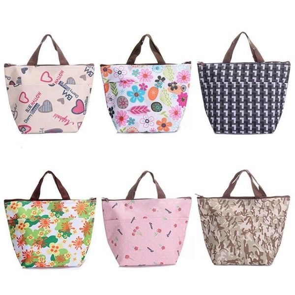 

flower oxford picnic thermal bag neoprene lunch bag food cooler bags thermal women handbag women messenger bags ing