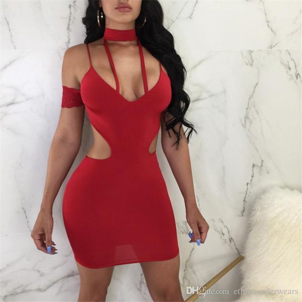 

club dress women lace panelled off shoulder dresses deep v neck backless dress summer female night, Black;gray