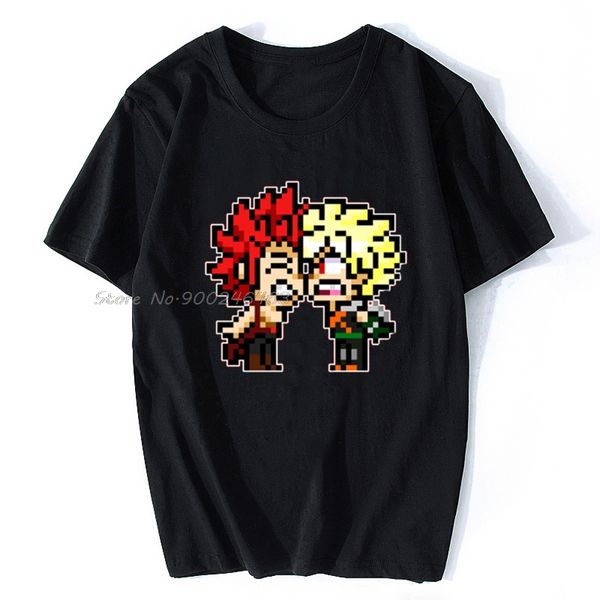 

men t-shirt pixel ships kirishima x bakugo tshirt women t shirt men cotton tees hip hop harajuku streetwear