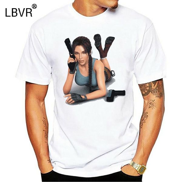 

tshirt tomb raider lara croft t shirts fashion men short sleeve o-neck cotton t-shirt cool tees streetwear
