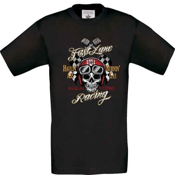 

od 58 da bambino per t shirt fast lane drag racing skull garage auto moto 17(1