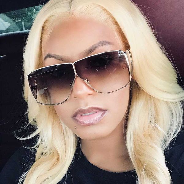 

sunglasses oversized women fashion clear shades vintage classic brand alloy for men big frame female glasses, White;black