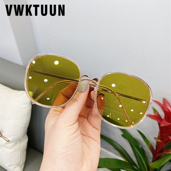 

sunglasses vwktuun women 2021 round shades uv400 driving driver points oversized sun glasses big woman eyewear, White;black