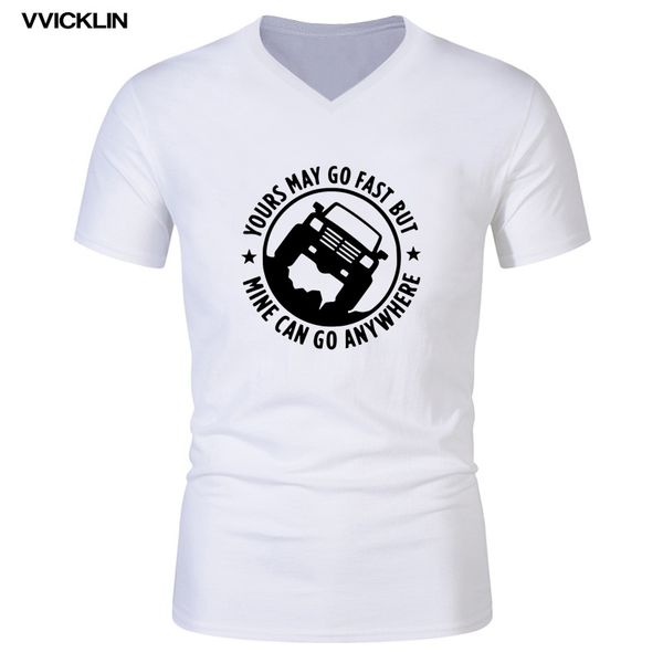 

men's cotton sleeve tshirt yours may go fast but mine can go anywhere funny print t-shirt casual v-neck t shirts plus size