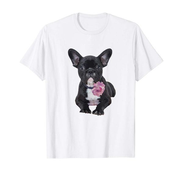 

french bulldog peony flower t-shirt, frenchie love