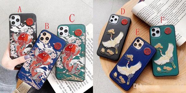 

luxury phone case for iphone 11 pro max case embroidery fashion phone cover for iphone xs max xr xs 7 8 plus back cover shell
