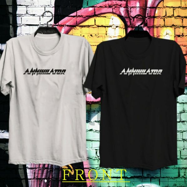 

annihilator new white logo black &amp white t shirt tee 100% cotton
