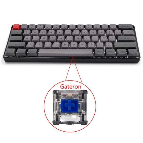 

rgb led backlit wired mechanical keyboard,portable compact waterproof mini gaming keyboard 61 pbt keycaps gateron switcs