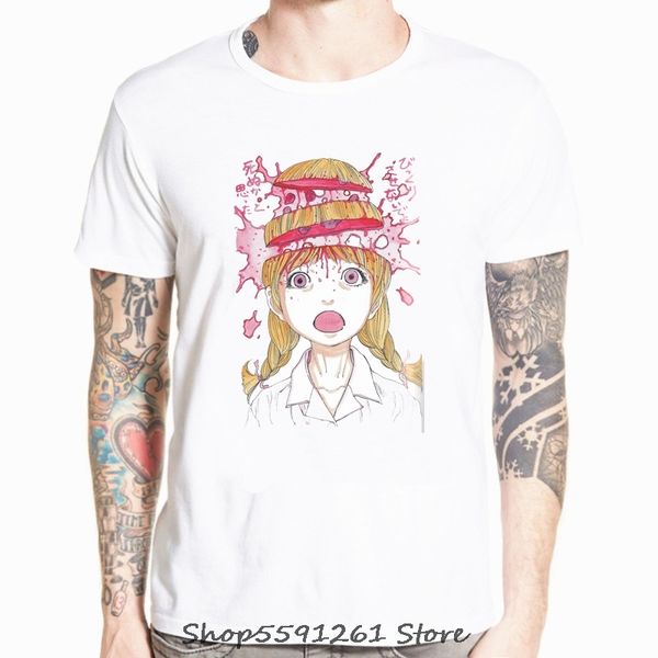 

японский harajuku streetwear urban style с коротким рукавом футболки hip hop повседневная модальный джунджи ито men аниме tshirts негабаритн