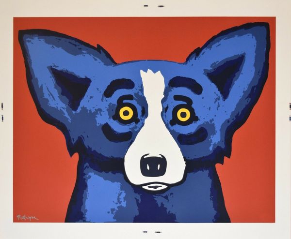 

george rodrigue blue dog head over heels home decoration oil painting on canvas wall art canvas pictures wall decor 200914