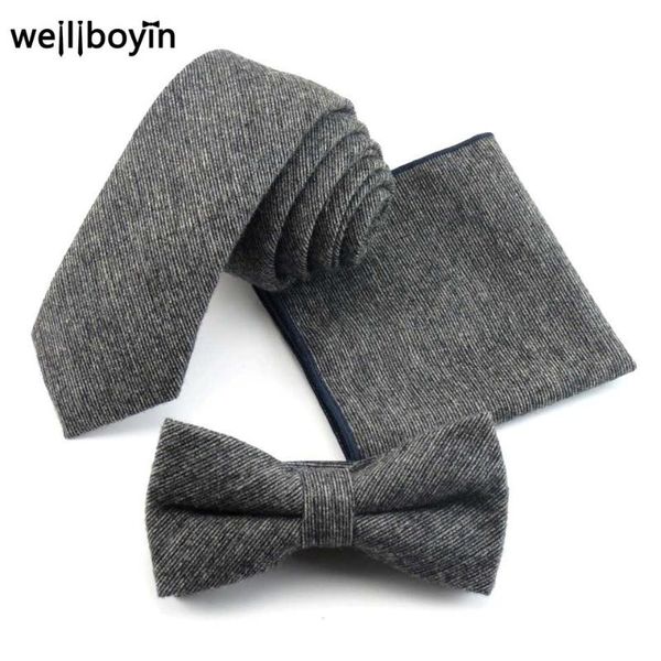 

neck ties 6cm solid tie set 100% wool mens bowtie pocket square hanky narrow for men wedding party suit shirt dress gravata slim, Blue;purple