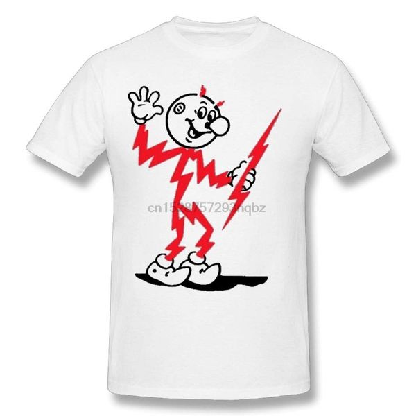 

man reddy kilowatt retro mascot humorous novelty graphic short t shirts clothing white