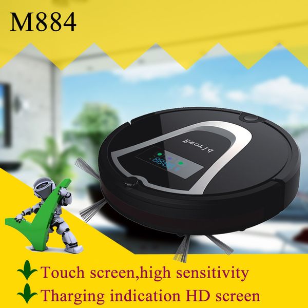 

Eworld M884 New Design Floor Wash Robot Smart Vacuum Cleaner Robot Infrared Induction Receiver Alarm Function with Mop Black