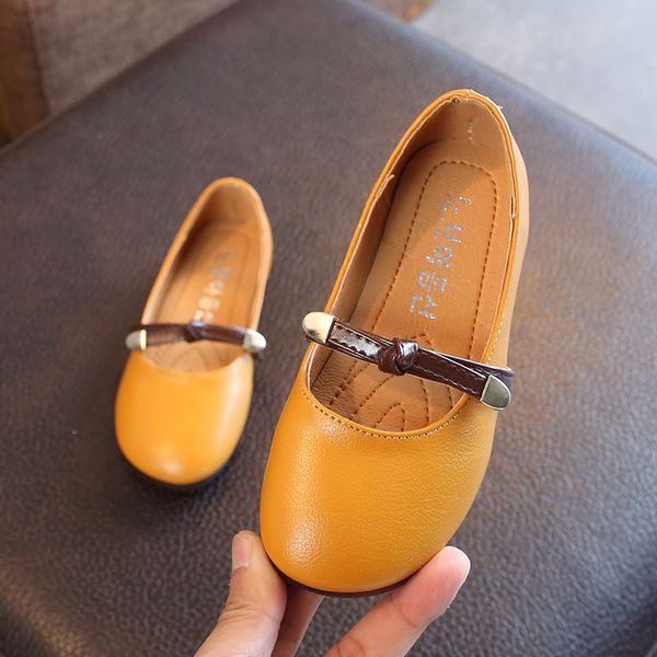 

girls soft-soled leather shoes 2020 spring new children' single shoes shallow mouth little princess casual, Black;grey