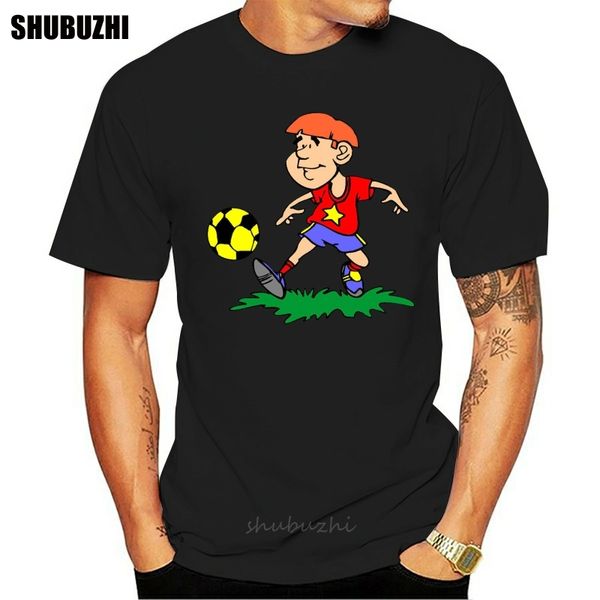 

soccer playing boy funny t-shirt custom print tee shirt fashion t-shirt men cotton brand teeshirt