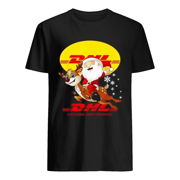 

santa claus riding reindeer dhl excellence simply delivered shirt