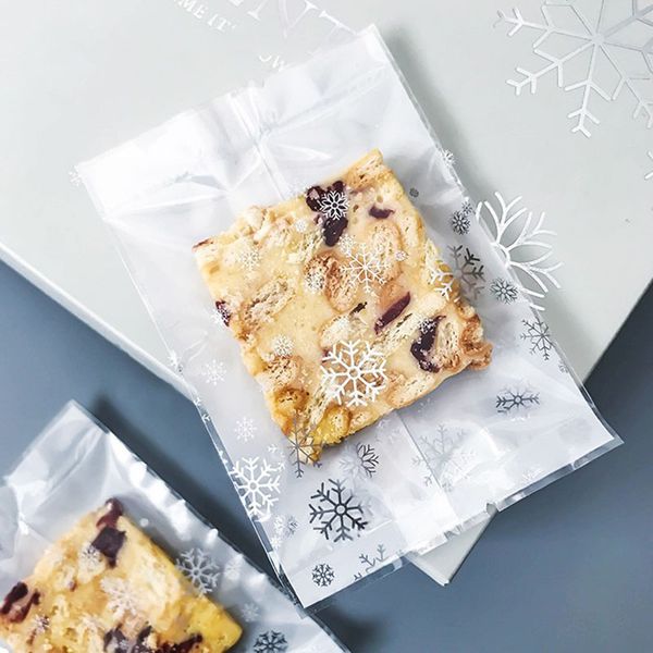 

gift wrap 100pcs/lot white frosted party snowflake crispy pack bag falling multiple year homemade nougat candy sugar