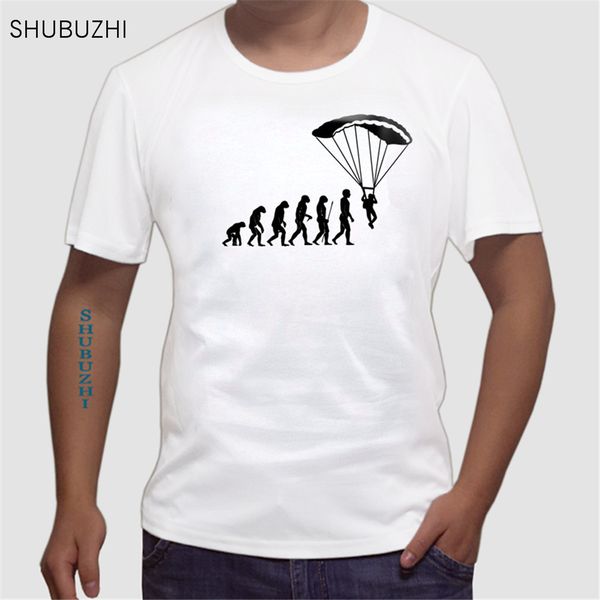 

men brand white t shirt skate t shirt evolution t-shirt skydiver base jump para plane airplane hip hop tee shirt euro size
