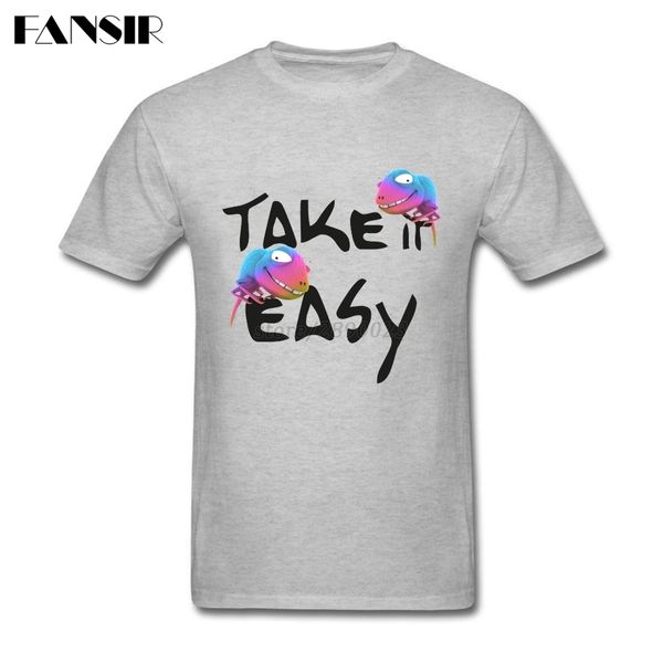 

take it easy chameleon screen printing men man's t shirt short sleeve cotton custom t-shirts big size
