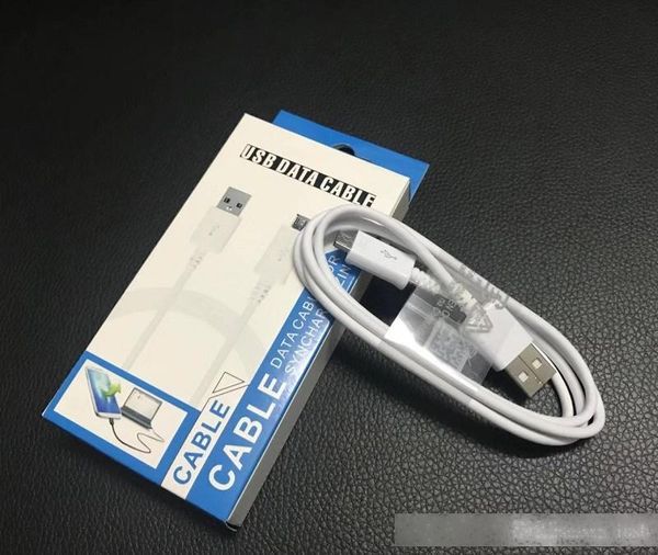 

1m 3ft micro usb sync data type c cable charging cords charger line with retail box package for samsung s4 s6 s7 s8 s9 s10 note 9 8 7 6
