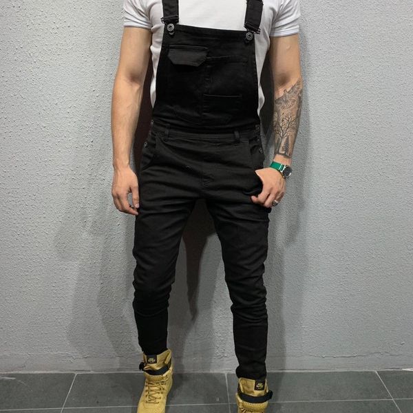 

men's jeans cross border pants amazon fashion suspenders trend, Blue