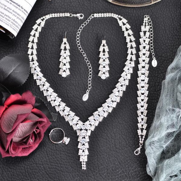 

coruixi n324128 ladies necklace jewelry set cubic zirconia necklace fashionable party wedding bridesmaid luxury accessories, Silver
