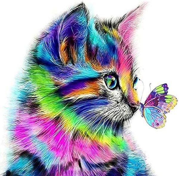 

diy diamond painting cute cat 5d full diamond