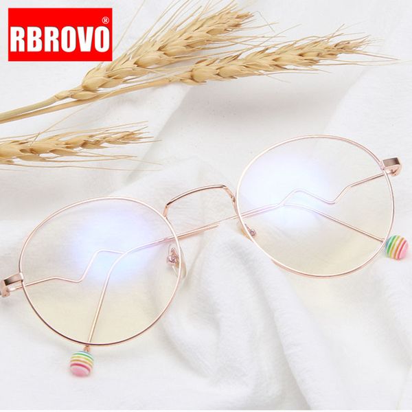 

sunglasses rbrovo alloy round glasses frame women anti-blue light mirror eyeglasses for women/men metal lentes de lectura mujer, White;black