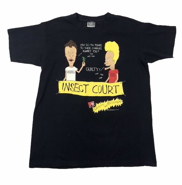 

vintage 1993 beavis and butthead insect court single stitch t-shirt large mtv casual t-shirt male short sleeve pattern