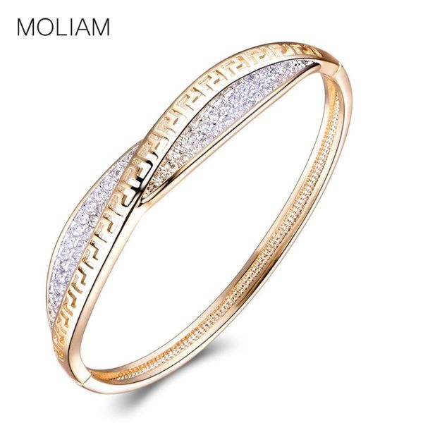 

moliam fashion classic twisted jewelry bangles bracelets for women elegant crystal zirconia smart bracelet 2020 mlz039, Black