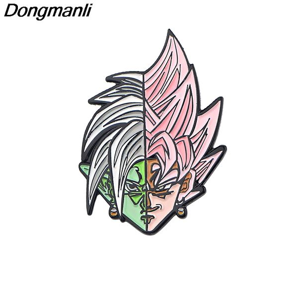 

p4376 dongmanli good quality anime cool saiyan goku hard enamel pin badge brooch jewelry kids for gifts, Gray