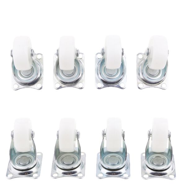 

8 x heavy duty 40mm pp swivel castor wheels trolley furniture caster white