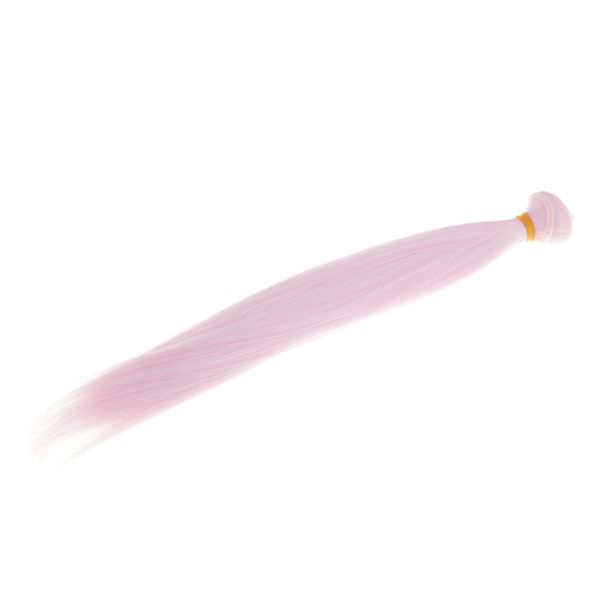 

25cm fashion doll long straight hair wig diy making accessory light pink #3